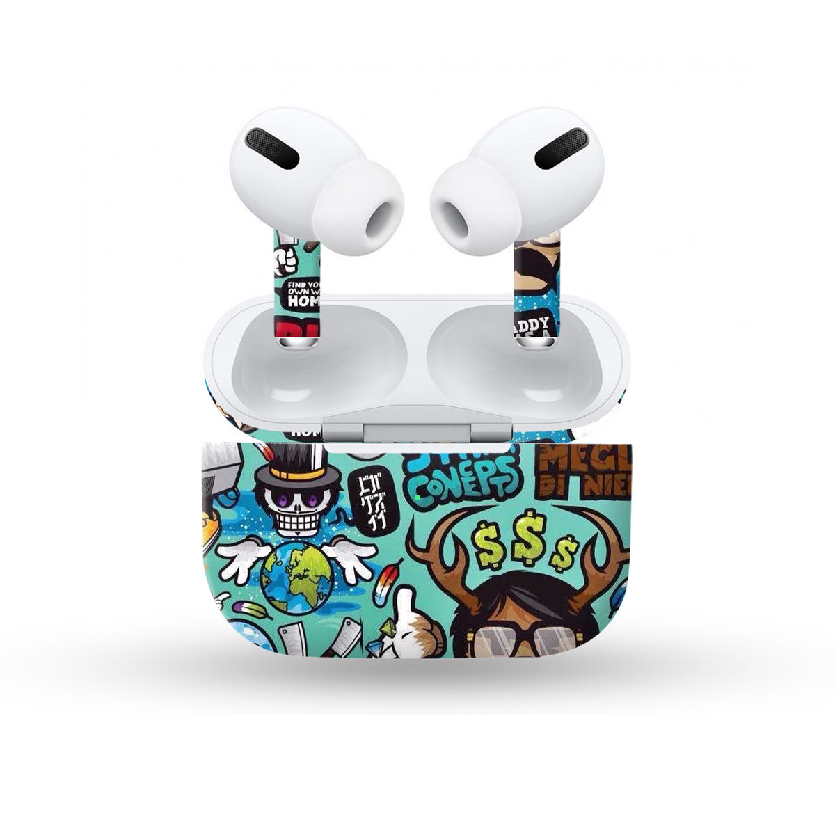 Green Graffiti Skin For Apple Buds