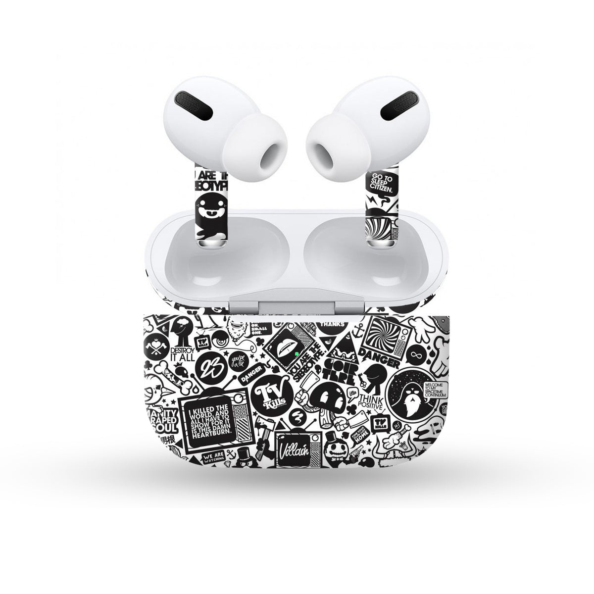Grey Graffiti Skin For Apple Buds