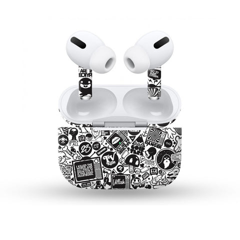 Grey Graffiti Skin For Apple Buds