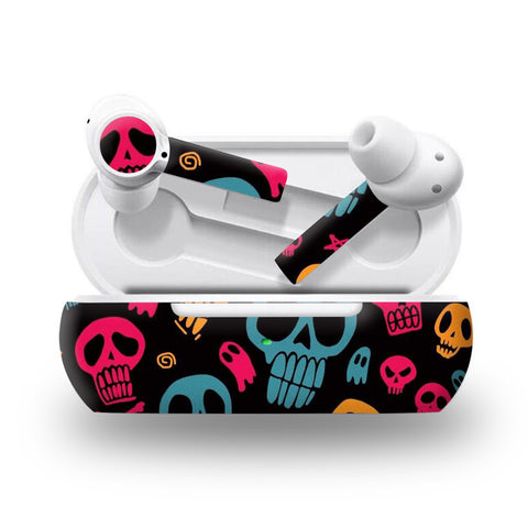 Neon Skulls for OnePlus Buds Skins