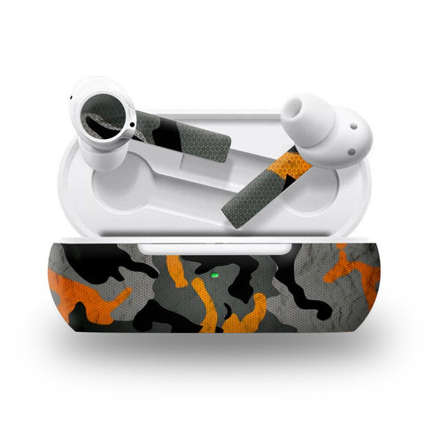Orange Camo for OnePlus Buds Skins