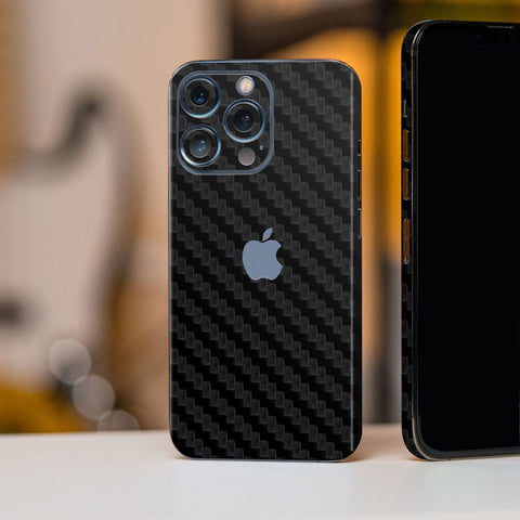 Black Carbon Fibre Mobile Skin