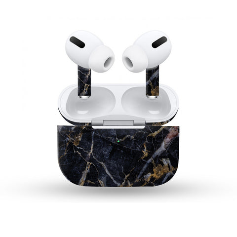 Black Gold Marble Skin For Apple Buds
