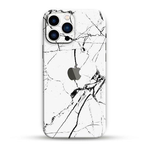 White Stripe Marble Mobile Skin