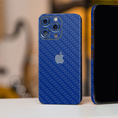 Blue Carbon Fibre Mobile Skin