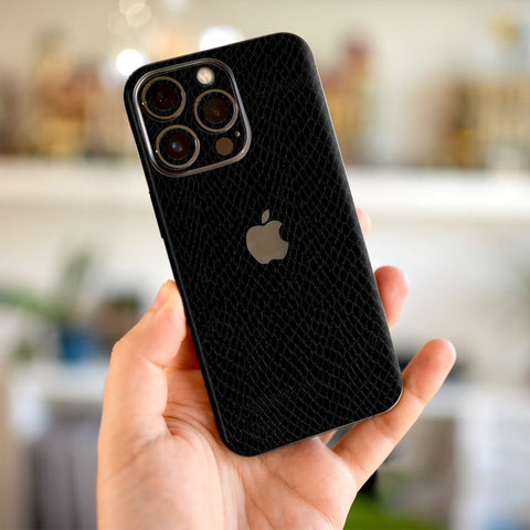 Black Snake Leather Mobile Skin