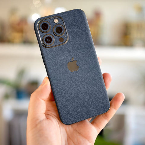 Blue Leather Mobile Skin