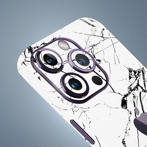 White Stripe Marble Mobile Skin