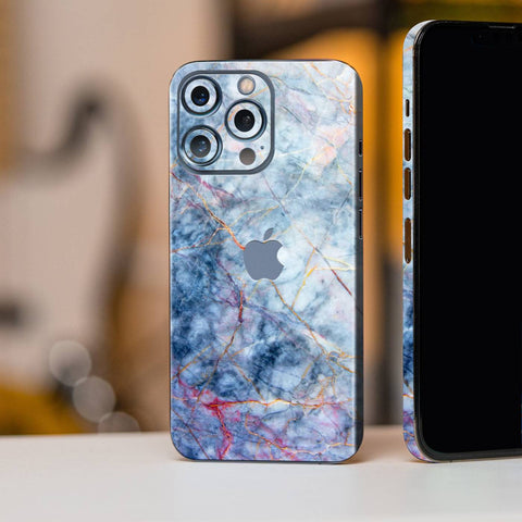 Blue Stripped Marble Mobile Skin