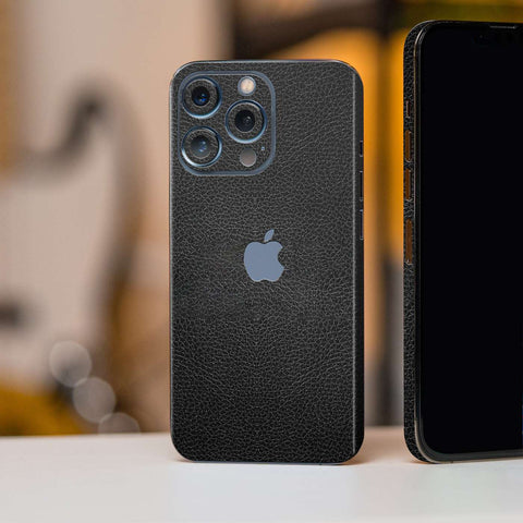 Black Leather Mobile Skin