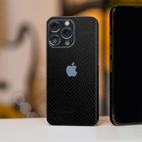 Black Snake Leather Mobile Skin