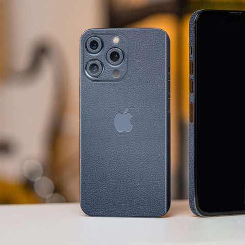 Blue Leather Mobile Skin