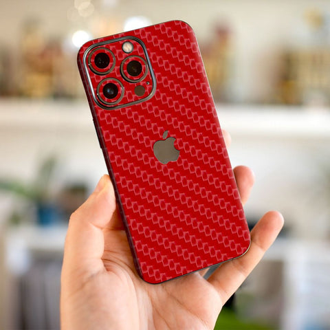 Red Carbon Fibre Mobile Skin