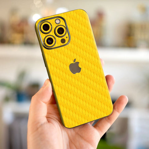 Yellow Carbon Fibre Mobile Skin