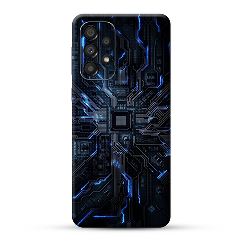 Blue Circuit Skin For Samsung