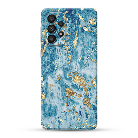 Blue Gold Marble Skin For Samsung