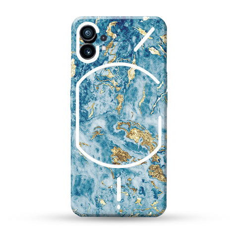 Blue Gold Marble Skin For Nothing Phone