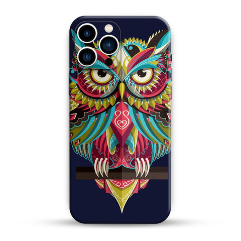 Colourful Blue Owl Mobile Skin