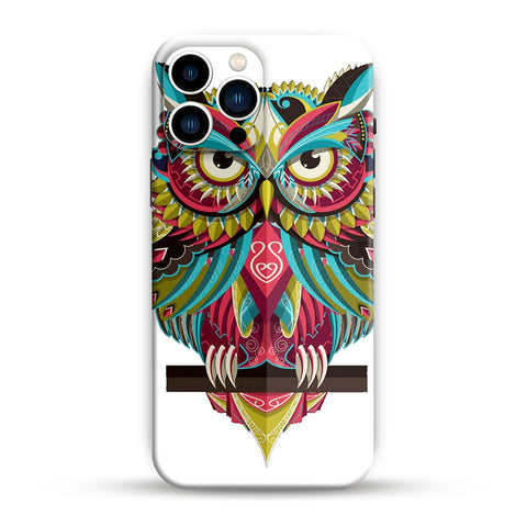 Colourful White Owl Mobile Skin