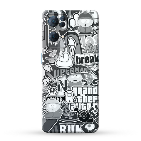 Monochrome Graffiti Skin For Oppo