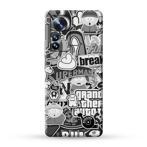 Monochrome Graffiti Skin For Redmi
