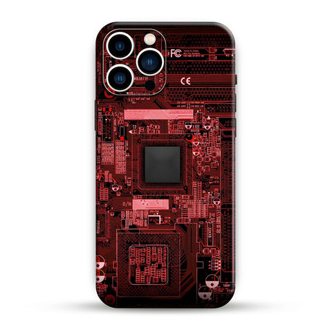 Red Chip Circuit Skin For iPhone