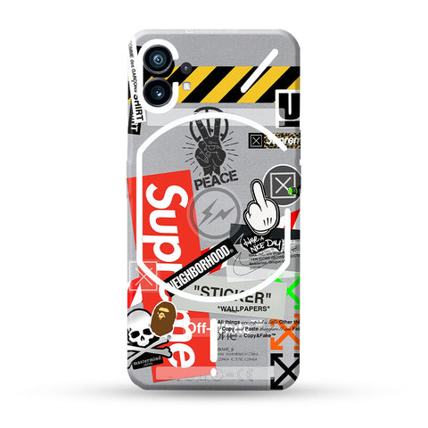Warning Graffiti Skin For Nothing Phone