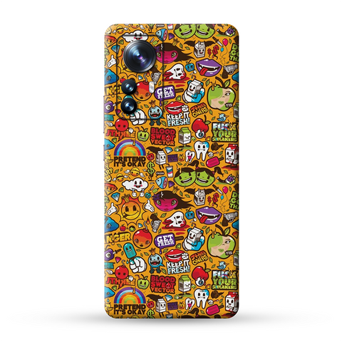 Yellow Graffiti Skin For Redmi