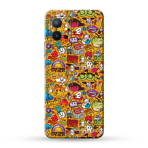 Yellow Graffiti Skin For Vivo