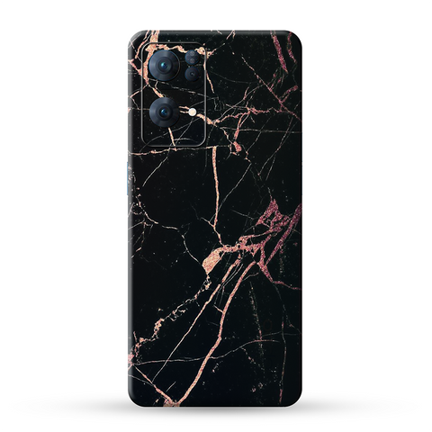 Black Rose Gold Marble Skin For Oppo
