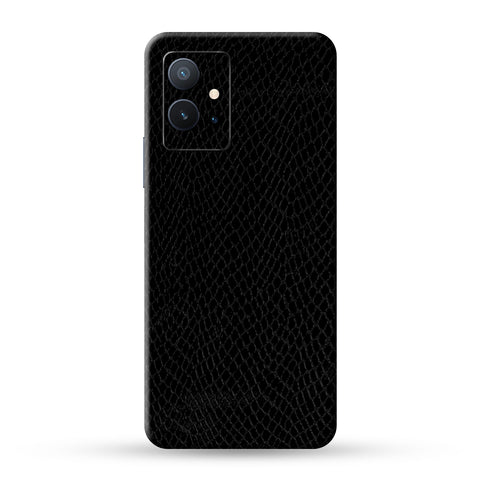 Black Snake Leather Skin For Vivo