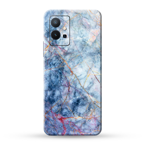 Blue Stripped Marble Skin For Vivo